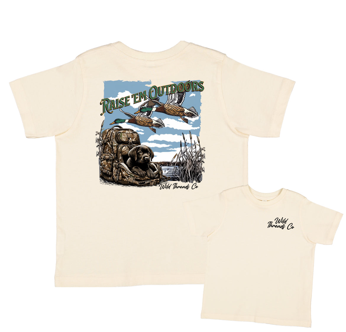 Raise 'Em Outdoors Tee: Natural color