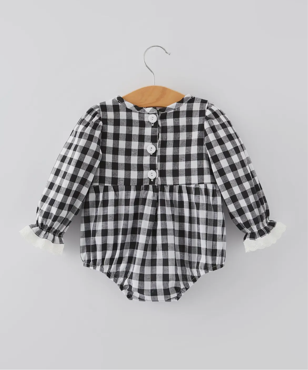 Plaid Smocked Valentines Bubble Romper