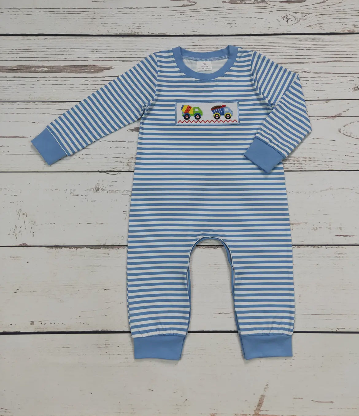 Boys Appliqué Embroidered Truck Romper
