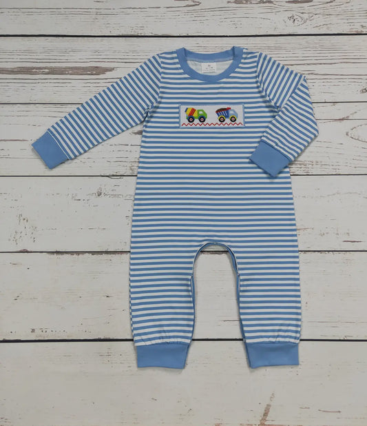 Boys Appliqué Embroidered Truck Romper
