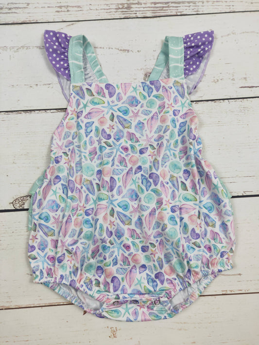 Starfish Baby Summer Bubble With Ruffle