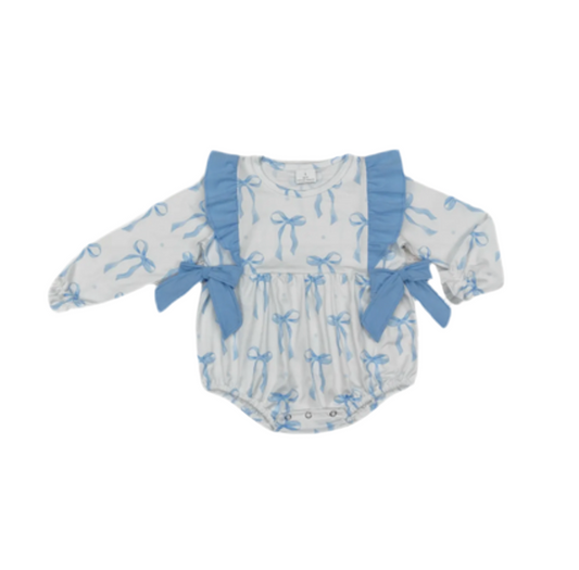 Ruffle Bow Detail Bow Romper