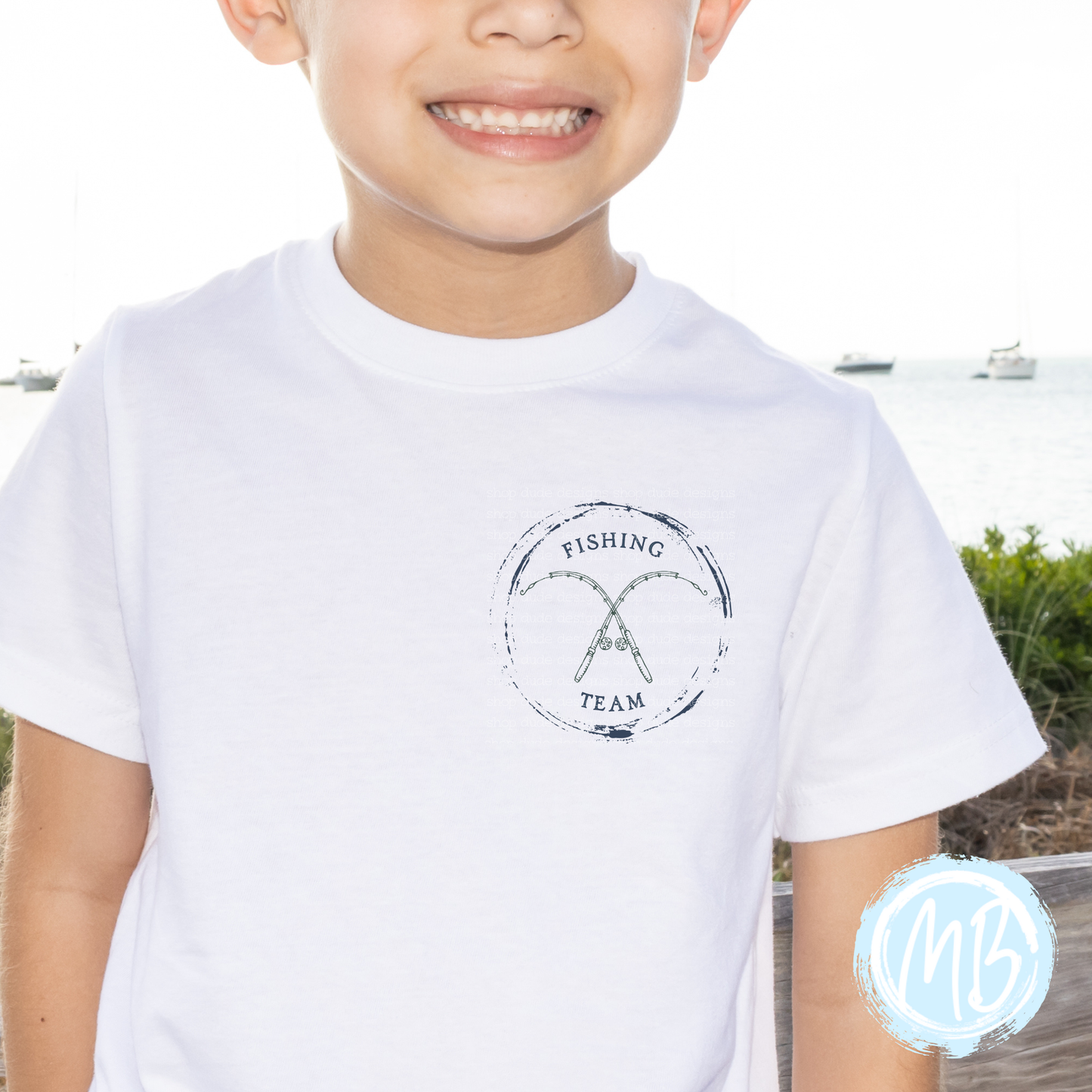 Fishing Team Tee: Light Blue